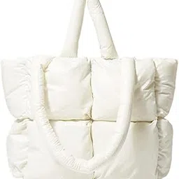 Winter Padded Shoulder Bag Handbag Tote Women Wallet 36X28X12.5Cm White | Womens Handbags & Bags-image-98
