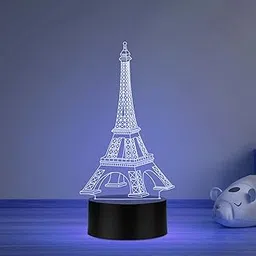 3D Illusion Eiffel Tower Automatic Color Changing Acrylic Night Lamp | Eiffel Tower Showpiece with Light | Lamp for Living Room Bedroom | Desk Lamp | Bedside Lamp-image-5