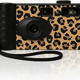 LENSY Screen Free Digital Camera | Four Built in Filters | Rechargeable, 8mp, Lightweight, Focus-Free, Auto-Flash, Easy-to-Use, Reusable, Retro Film-Style Photos (Cheetah Print)-picture-10