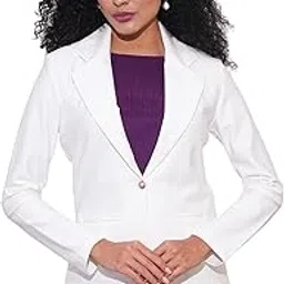 globus Women Notch Lapel Long Sleeves Stretchable Curved Hem Open Front Workwear Blazer Jacket-picture-52