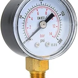 Pressure Gauge Water Pressure Gauge, Air Gauge, Good Air Tightness for Air Oil(0-200psi, 0-14bar)-picture-10