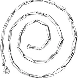 meenaz Fashion Jewellery Pure Stainless Steel Long rice platinum Silver Necklace hip hop Neck Chains Chain for Men stylish Boys Women girls Boyfriend Gents-picture-23