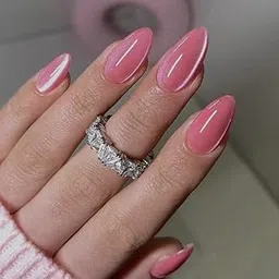 Slay On Artificial Nails Set of 24 | Reusable Press On Nails Tips for Women | Lightweight, Long Lasting & Easy to Apply - Party, Wedding & Festivals (PASTELFLR 39)-image-0