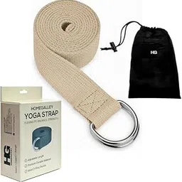 Yoga Belt with D-Ring – Adjustable Cotton Yoga Strap for Flexibility, Stretching, Yoga, Fitness, Physical Therapy & Pilates – Strong and Comfortable for Men & Wome (Beige, 10 Feet)-image-95