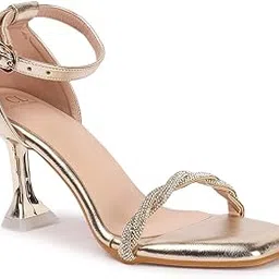 carlton london Women Comfortable Elegant Stiletto Heel Square Toe Ankel Loop fashion Sandal for Party,Wedding and Casual Use-picture-15