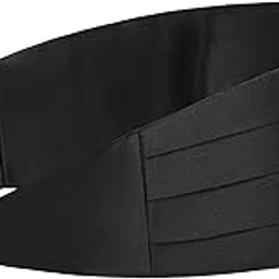 kingson Black Bow Tie and Cummerbund Set — Classic Satin Formal Wear Accessory for Tuxedos, Weddings, Proms, and Black-Tie Events-picture-48