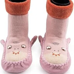 Infant Cotton Socks Shoes Anti Skid Unisex Kids Booties Soft Breathable Casual Winter Ankle Socks Shoes for New Born Baby Boys Girls Toddler | All Season Wear-image-6