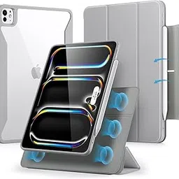 ESR for iPad Pro 11 inch Case 2024 M4 Cover (5th Generation), iPad Pro 11 Case with Pencil Holder, Removable Magnetic Cover, Vertical Stand, Fully Supports Pencil Pro/USB-C, Rebound 360 Series, Grey image 1