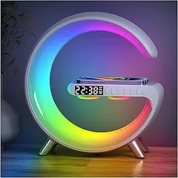 Aozozorbby 4 in 1 Table Lamp,Wireless Charger Atmosphere Lamp,Sunrise Alarm Clock and Bluetooth Speaker Controlled by APP,Dimmable Bedside Lamp,Table lamp for Bedroom Decor,Dorm Decor.(White)-image-15