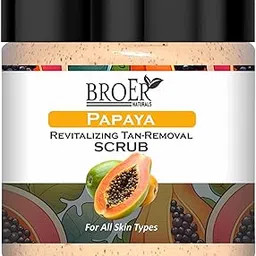 BROER Naturals Papaya Face & Body Scrub with Natural Exfoliants | Skin Brightening, Tan Removal & Dead Skin Cleanser | For Men & Women | Paraben-Free, Sulphate-Free – 100g-picture-25
