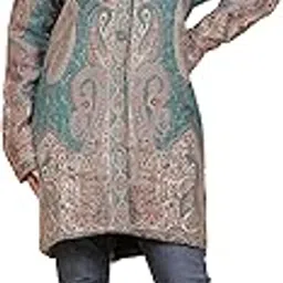 Kriti Kani Coat For Women Winter Wear|Women Full Sleeve PolyWool Fabric Kashmiri Design Coat For Winter wear-image-3