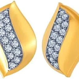 p.c. chandra jewellers 14k (585) Yellow Gold and American Diamond Stud Earrings for Women-picture-17