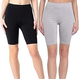 diving deep Anti-Chafing Boyshorts Women Shorties | Stretchable Skin Fit Shorts Tights | Cotton Slip Biker Shorts Under Dresses Underwear for Women & Girls High Waist Women's Shorts - (Pack of 2)-picture-4