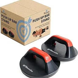 Wearslim Professional Push-Up Bar for Men & Women - Ergonomic Portable Anti-Slip Fitness Push Up Stands Handle For Home Gym & Strength Training - Supports up to 400lbs - Black & Red-image-34