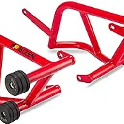 Bizen Bajaj Pulsar NS400 Premium Crash Guard/Engine Guard with Double Frame Sliders - RED-picture-21