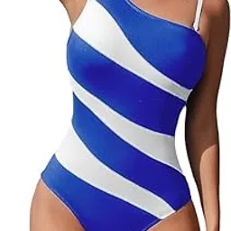 SIIZ Fashion Women's One Piece Swimsuit Asymmetrical Neck Bathing Suit Removable Strap Cutout Slimming Sclupting-image-12