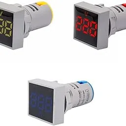 SP Electron AC 60-500V Digital Voltmeter LED Indicator Square Signal Light Lamp (Red, Yellow, Blue) image 1