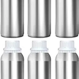 Zoka Multipurpose Anodized Aluminum Empty Bottle, 1000ml (Pack Of 6) with B Drop Nozzle & Cap with Seal, for Beauty, Essential Oils, Blends, Travel, Toners, Cosmetic & DIY image 1