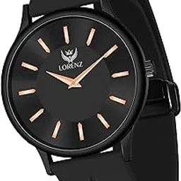 lorenz Slim Case Analog Watch with Black Silicone Magnetic Adjustable Strap Watch for Men & Women-picture-48