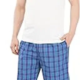 Men's Checks 100% Madras Cotton Pyjamas | Elastic Waist Regular Fit Mens Light Weight Mens Long Pyjamas Cotton Casual (Pajamazing - Blue Sea)-image-41
