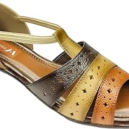 WESTOES Banto Regular Wear Women Sandal In Beige Color | Flat Western Look Half Covered Women Sandal for Office Wear-picture-48