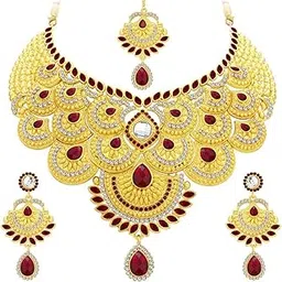 Elegant Gold Plated AD Necklace Set For Women-image-51