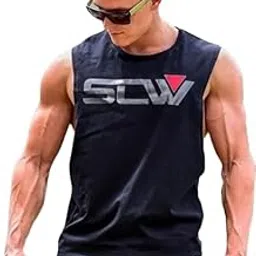 Round Neck Big Armhole Gym Stringer Vest for Men(Gym_vest24)-picture-29