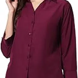 funday fashion Women Regular Fit Solid V Collered Formal/Casual Shirt-picture-16