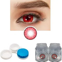 SOFT EYE Red Contact Lens Monthly Contact Lens With Case And Solution. (Red)-picture-12