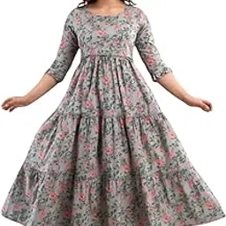 GAJAL Fashion Women's Rayon Printed Long Anarkali Maternity Kurta Dress with Side Zippers-picture-26