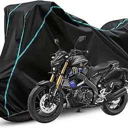 AUTOTEN-Bike Body Cover Compatible with Yamaha MT-15 Full Body Cover with Waterproof, Dust Proof, UV Rays Protective, Triple Stitching & Lightweight Covers - (Black with Waterproof Aqua Piping)-picture-26