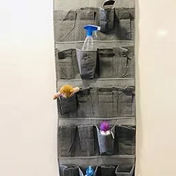Go Hooked 20 Pockets Organizer Door Hangers | Jumbo 20-Pocket Multi Utility Organizer for Maximum Storage Space Saving Versatile Durable Multi Purpose (Grey) image 1