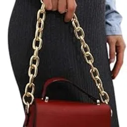 BARBUDDY Gold Chunky Purse Replacement Chains with Buckles Paper Clip Chain for Handbag Bag Shouder Handle Strap Chain DIY Purse Decoration Accessories Heavy (60 CM,COLOR-GOLD)-picture-23