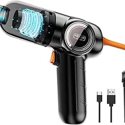 STHIRA® Blower and Vacuum Cleaner 2 in 1, 120W 4800Pa Cordless Vacuum Cleaner for Home and Car Portable Small Electric Duster Compressed Air Blower with 400mah Battery for Keyboard Desk-image-36