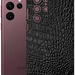 AtOdds - Compatible for Samsung Galaxy S22 Ultra Mobile Back Skin Film Wrap with Camera Protector (Coverage - Back+Camera+Sides) (Black Crocodile)-picture-10