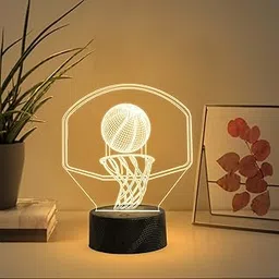 Gift Me Bazar 3D Illusion Basketball Desk Table Lamp with Warm White Light & On/Off Touch Button | USB Button | Birthday Gift for Basketball Player-picture-18