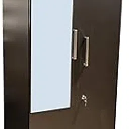Hudson Mark Double Door Wardrobe/Almirah/Multipurpose Cabinet with 2 Drawers in Dark Walnut Color-picture-29