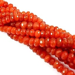 ratnagarbha Carnelian Micro Faceted rondelle Loose Gemstone Strand Beads, Orange Color, Israel Cut Bead, Jewelry Making, Wholesale Price.-picture-19