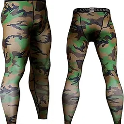musgneer Men's Sports Tights, Camouflage Compression Wear, Long Tights, Compression Inner, Sweat Absorbent, Quick Drying, Power Stretch, Underwear, Fitness, Spats, Running Wear, Leggings, Cycling, All-picture-25