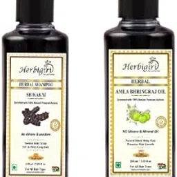 Herbigiri Herbal Ayurvedic Hair Care Kit - Shikakai Shampoo + Amla Bhringraj Hair oil 210 ml each (2 Items in the set)-image-92