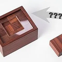 Premium Sheesham/Teak Wood Sliding Block Puzzle | Classic Brain Teaser IQ Game | Handcrafted Wooden Cube Puzzle Box for Adults & Kids-image-44