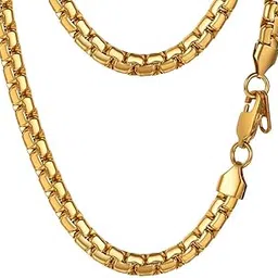 prosteel Stainless Steel Cuban/Snake/Round Box Chain Necklace for Men Women, Black/18K Gold Plated, W: 4mm-14mm, L:18''-30'' (With Gift Box)-picture-33