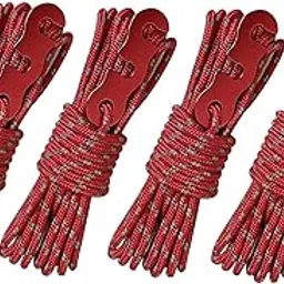 Merishopp 4X Camping Tent Cords Hiking Picnic Survival Gear Activity Outdoor Guy Lines Red Sporting Goods|| Outdoor Sports|| Camping & Hiking|| Tents & Canopies|| Tent & Canopy Accessories-image-68