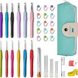 TRICWELL 41pcs Crochet Kit Set | 12 Size Crochet Hooks Set | Ergonomic Soft Grip Crochet Hooks | Large Crochet Needle with Storage Case| Crochet Needles Knitting Kit | Crochet Needle Kit for Beginners-picture-27
