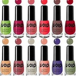 Volo Best Affordable Gloss Nail Polish Combo 12 Pcs Full Year Collection(Green, Magenta, Peach, Red, Nude, Red, Nude, Tan, Nude, Peach,Purple, Green) 60 ML-image-58