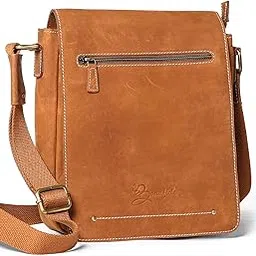 bee bonafide Tan Messenger Bag for Men Crossbody Shoulder Purse Small Vintage PU Leather Satchel Pouch Side Crossover Handbag-picture-32