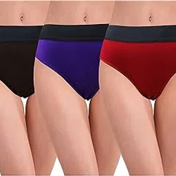 rc. royal class Women's Solid Plain Broad Elastic Pure Cotton Hipsters Multicolored Panty(Pack of 3)-picture-16