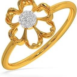 kisna 14k/18k Real Gold & Diamond Ring | Diwali, Rakhi Rakshabandhan Gift for Sister/Bhabhi/Women | With Certificate of Authenticity & BIS-Hallmarked Gold Jewellery | Blooming Flower Diamond Ring-picture-10