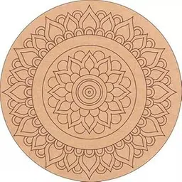 Beautiful Rangoli Design on Round MDF Plain Wood Boards for Art and Craft 10x10 Inch - 2.1mm Unfinished Slices Round and Square MDF Cutouts for, Mandala, Painting (1 Piece)-picture-30