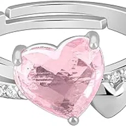 giva 925 Silver Heart-to-Heart Ring, Adjustable | Gifts for Women and Girls | With Certificate of Authenticity and 925 Stamp | 6 Months Warranty-picture-11
